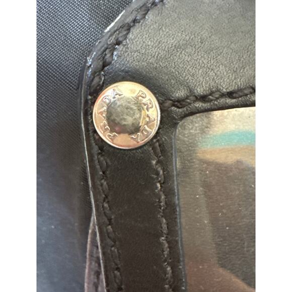 Prada Bauletto Black Nylon Leather Shoulder Bag With Authentication Card - Picture 5 of 16